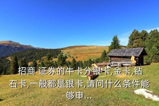  招商 證券的?？ǚ帚y卡,金卡,鉆石卡,一般都是銀卡,請問什么條件能夠申...