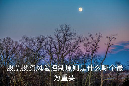  股票投資風(fēng)險(xiǎn)控制原則是什么哪個(gè)最為重要
