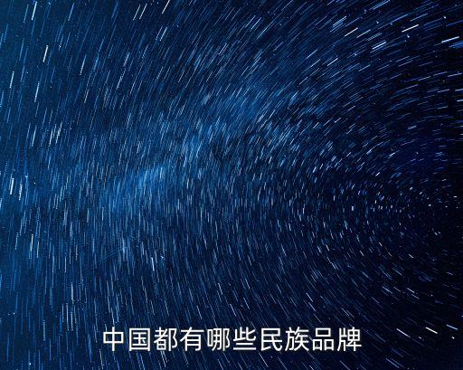 中國(guó)都有哪些民族品牌