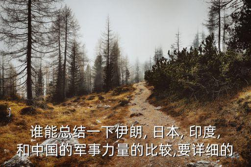 誰(shuí)能總結(jié)一下伊朗, 日本, 印度,和中國(guó)的軍事力量的比較,要詳細(xì)的