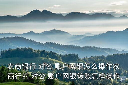 重慶農(nóng)村商業(yè)銀行對公賬戶