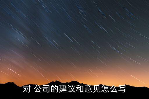 對 公司的建議和意見怎么寫