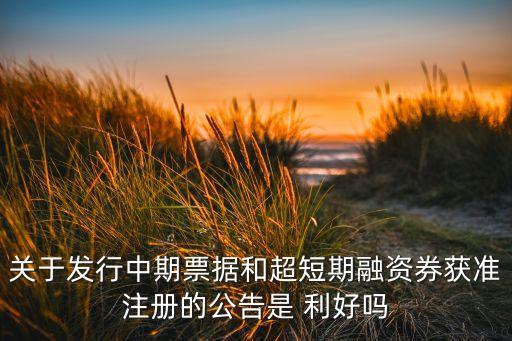 關(guān)于發(fā)行中期票據(jù)和超短期融資券獲準(zhǔn)注冊的公告是 利好嗎