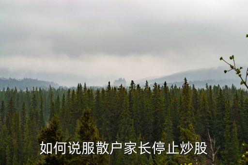 如何說(shuō)服散戶家長(zhǎng)停止炒股