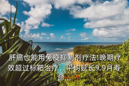  肝癌也能用免疫抑制劑療法!晚期療效超過標(biāo)靶治療、平均延長9.9月壽命...
