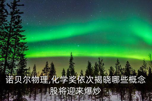 諾貝爾物理,化學獎依次揭曉哪些概念股將迎來爆炒