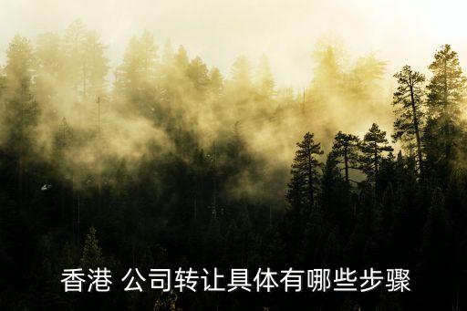  香港 公司轉讓具體有哪些步驟