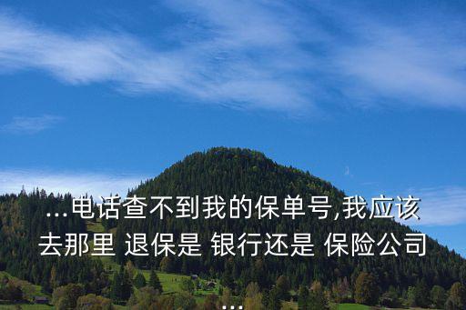 銀保產品退保是找保險公司還是銀行