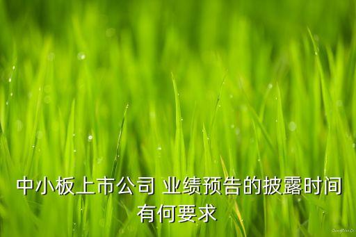 中小板上市公司 業(yè)績預(yù)告的披露時(shí)間有何要求