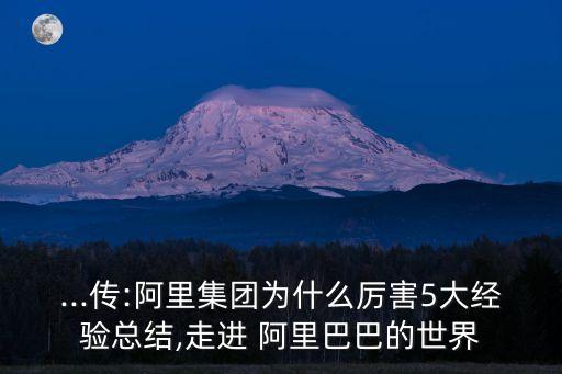 ...傳:阿里集團為什么厲害5大經(jīng)驗總結(jié),走進(jìn) 阿里巴巴的世界