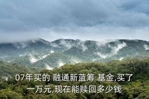 07年買(mǎi)的 融通新藍(lán)籌 基金,買(mǎi)了一萬(wàn)元,現(xiàn)在能贖回多少錢(qián)