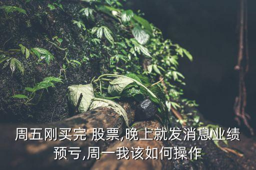 周五剛買(mǎi)完 股票,晚上就發(fā)消息業(yè)績(jī)預(yù)虧,周一我該如何操作