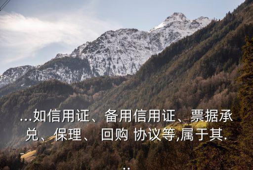 ...如信用證、備用信用證、票據(jù)承兌、保理、 回購 協(xié)議等,屬于其...