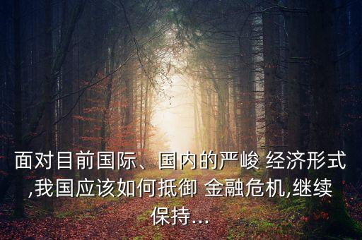 中國經(jīng)濟(jì)金融形勢,四年前,中國經(jīng)濟(jì)受金融