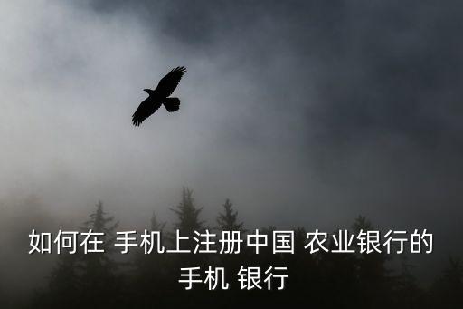 如何在 手機(jī)上注冊(cè)中國 農(nóng)業(yè)銀行的 手機(jī) 銀行