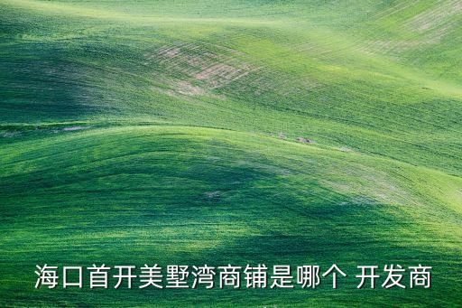  ?？谑组_美墅灣商鋪是哪個(gè) 開發(fā)商