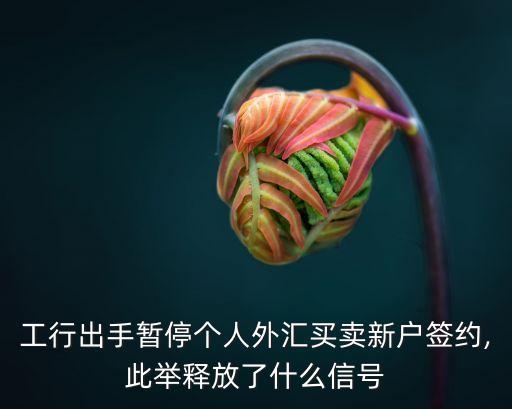 工行出手暫停個(gè)人外匯買(mǎi)賣(mài)新戶簽約,此舉釋放了什么信號(hào)