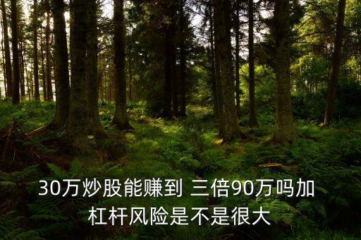 30萬炒股能賺到 三倍90萬嗎加 杠桿風險是不是很大