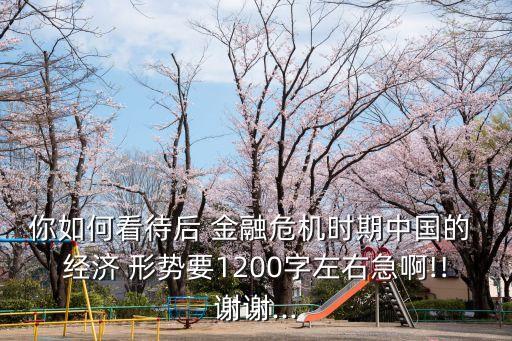 你如何看待后 金融危機時期中國的 經濟 形勢要1200字左右急啊!!謝謝...