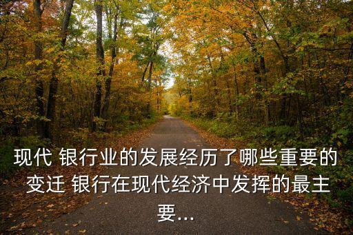 現(xiàn)代 銀行業(yè)的發(fā)展經(jīng)歷了哪些重要的 變遷 銀行在現(xiàn)代經(jīng)濟(jì)中發(fā)揮的最主要...