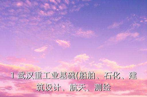 1 武漢重工業(yè)基礎(chǔ)(船舶、石化、建筑設(shè)計(jì)、航天、測(cè)繪