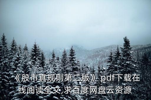 《股市真規(guī)則第二版》 pdf下載在線閱讀全文,求百度網(wǎng)盤(pán)云資源