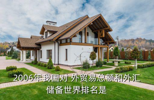 2006年我國(guó)對(duì) 外貿(mào)易總額和外匯儲(chǔ)備世界排名是