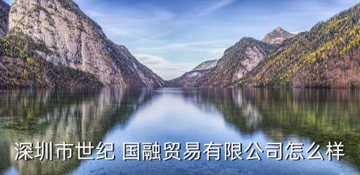深圳市世紀(jì) 國(guó)融貿(mào)易有限公司怎么樣