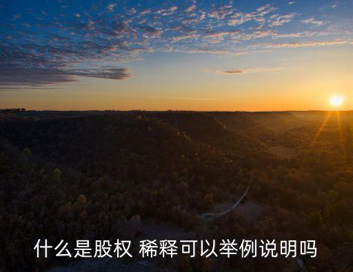 什么是股權 稀釋可以舉例說明嗎