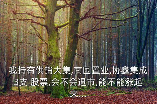 我持有供銷大集,南國置業(yè),協(xié)鑫集成3支 股票,會(huì)不會(huì)退市,能不能漲起來...