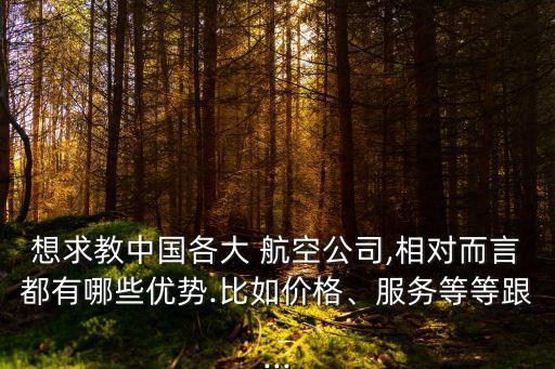 想求教中國各大 航空公司,相對而言都有哪些優(yōu)勢.比如價格、服務等等跟...