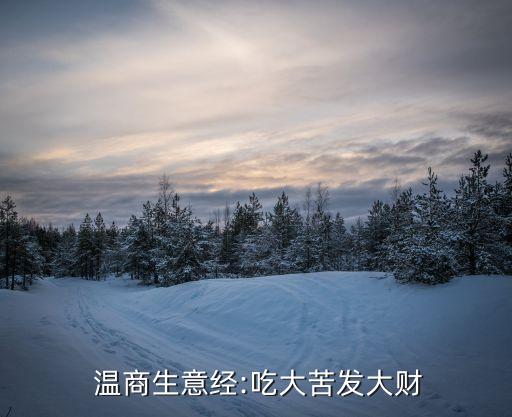  溫商生意經:吃大苦發(fā)大財
