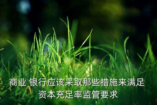商業(yè) 銀行應該采取那些措施來滿足 資本充足率監(jiān)管要求