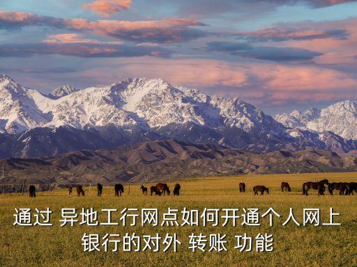 通過 異地工行網(wǎng)點(diǎn)如何開通個人網(wǎng)上銀行的對外 轉(zhuǎn)賬 功能