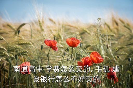 南通高中 學(xué)費(fèi)怎么交的, 手機(jī) 建設(shè)銀行怎么不好交的