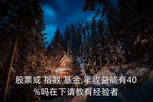 股票或 指數(shù) 基金,年收益能有40%嗎在下請(qǐng)教有經(jīng)驗(yàn)者