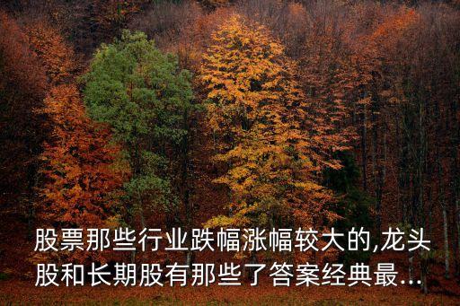 波動(dòng)大的股票