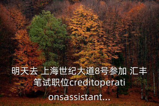 明天去 上海世紀(jì)大道8號參加 匯豐筆試職位creditoperationsassistant...