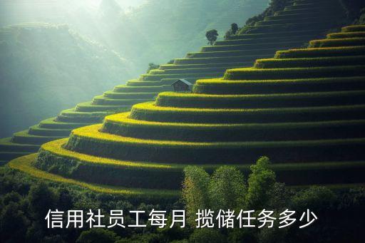 信用社員工每月 攬儲任務(wù)多少