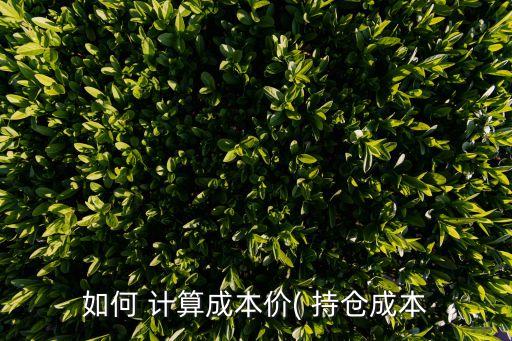 股票持倉計算公式
