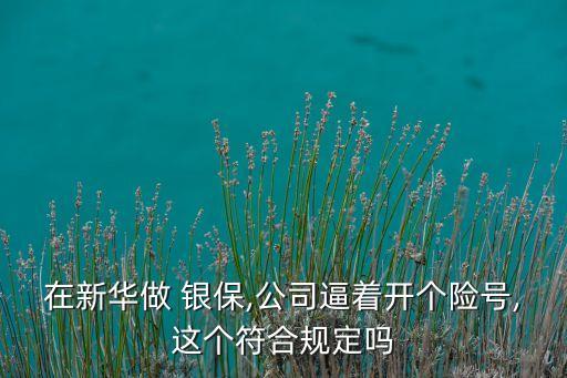 在新華做 銀保,公司逼著開個(gè)險(xiǎn)號,這個(gè)符合規(guī)定嗎