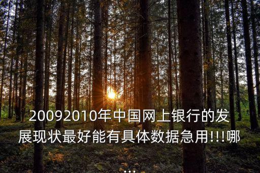 20092010年中國(guó)網(wǎng)上銀行的發(fā)展現(xiàn)狀最好能有具體數(shù)據(jù)急用!!!哪...