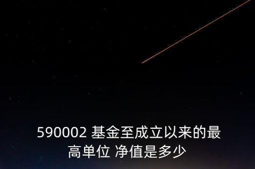  590002 基金至成立以來的最高單位 凈值是多少