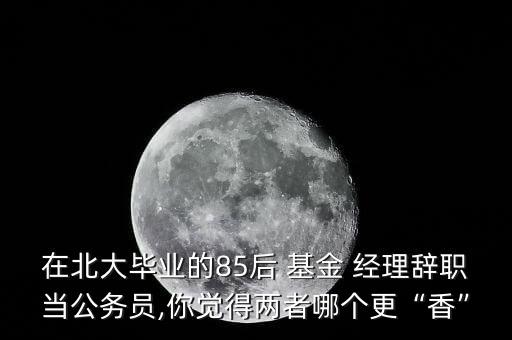 在北大畢業(yè)的85后 基金 經(jīng)理辭職當公務員,你覺得兩者哪個更“香”