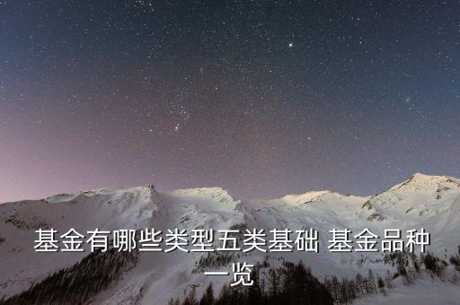  基金有哪些類型五類基礎 基金品種一覽