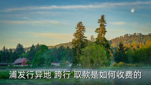 浦發(fā)行異地 跨行 取款是如何收費(fèi)的
