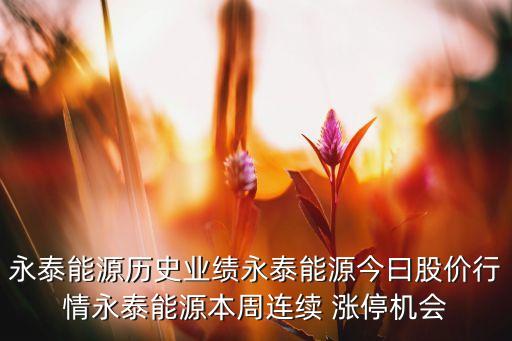 永泰能源歷史業(yè)績永泰能源今曰股價(jià)行情永泰能源本周連續(xù) 漲停機(jī)會(huì)