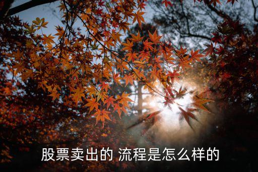  股票賣(mài)出的 流程是怎么樣的