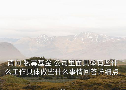 請問 私募基金 公司里面具體有些什么工作具體做些什么事情回答詳細點...