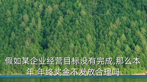 假如某企業(yè)經(jīng)營(yíng)目標(biāo)沒(méi)有完成,那么本年 年終獎(jiǎng)金不發(fā)放合理嗎